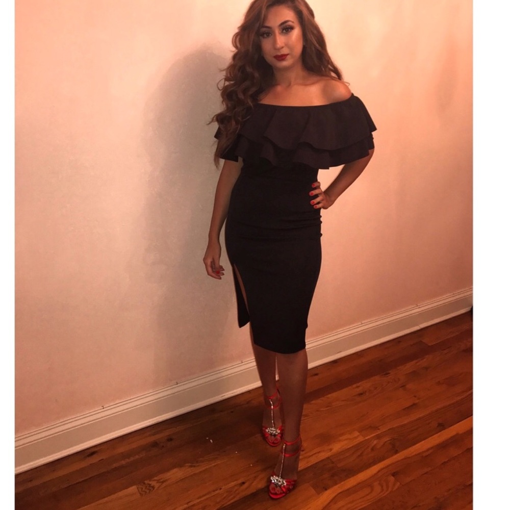 Boohoo slit midi dress